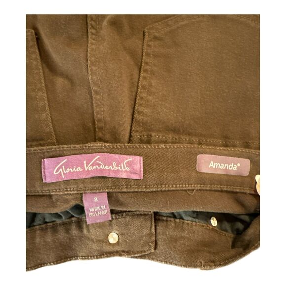Gloria Vanderbilt Amanda Chocolate Denim Size 8 Short - Picture 6 of 8